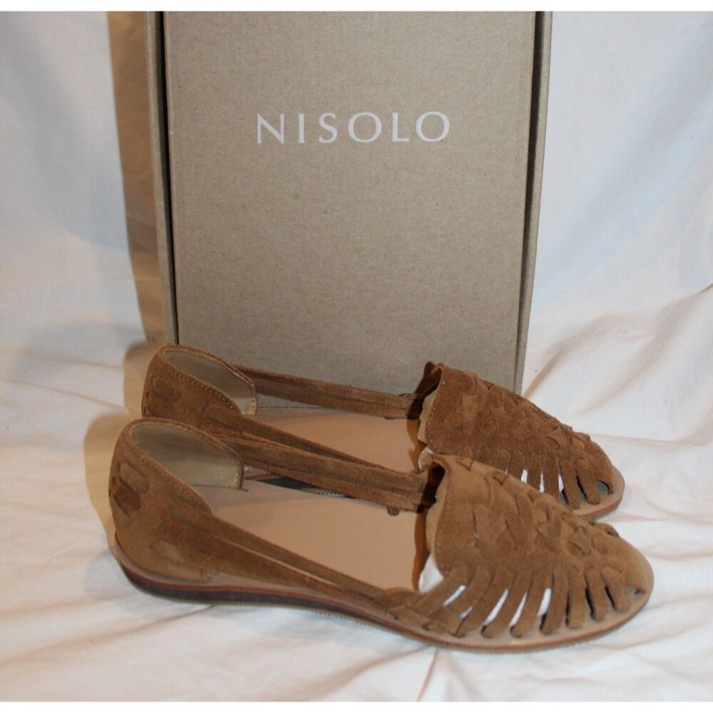 Nisolo Leather Sandal Huarache Women's size US 6 Cream Tan NIB $138
